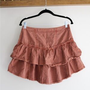 Free People Tiered Rust Skirt